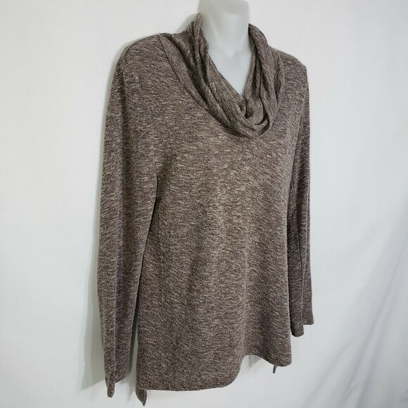 Chicos Womens Sweater Size 0 Small Cowl Neck Pullover Lightweight Marled Green - Picture 5 of 10